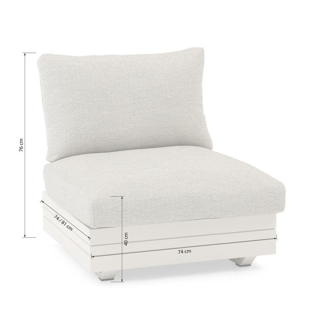 Detalj av Midtmodul lounge Cubo Neo aluminium Sunproof 74 cm