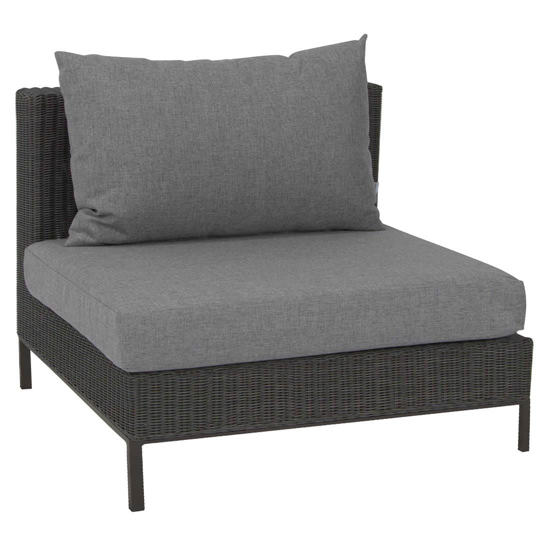 Midtmodul lounge Fontana aluminium og flettverk baksiden