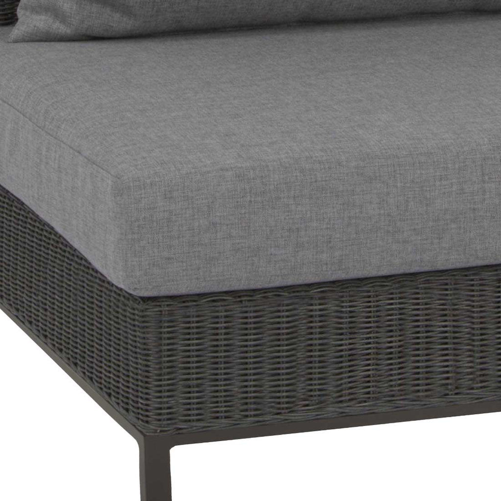 Midtmodul lounge Fontana aluminium og flettverk detalj av flettverk