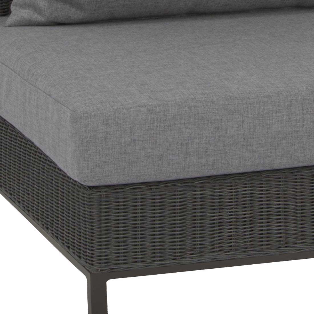 Midtmodul lounge Fontana aluminium og flettverk detalj av flettverk