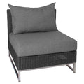 Midtmodul lounge Fontana rustfritt stål/flettverk 87 cm forfra