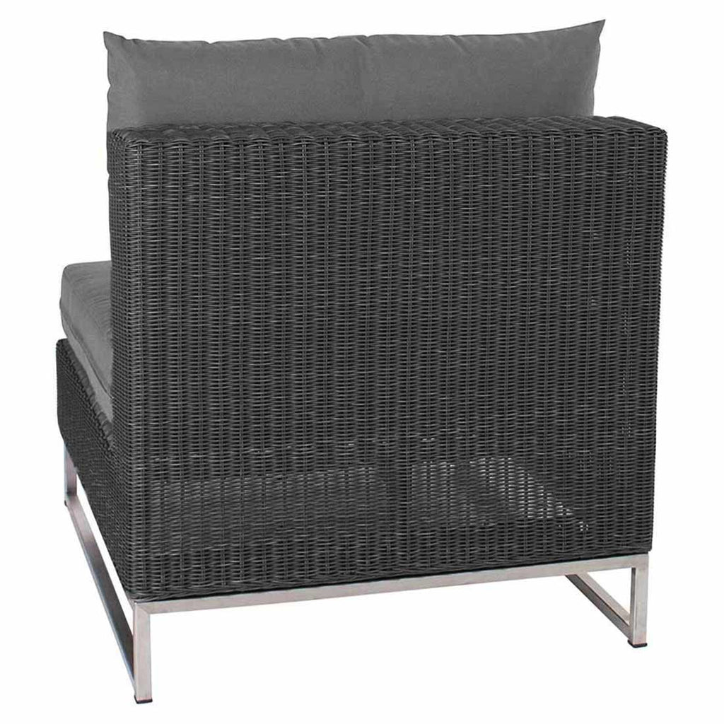 Midtmodul lounge Fontana rustfritt stål/flettverk 87 cm detalj av flettverk