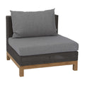 Midtmodul lounge Fontana teak/flettverk 87 cm sett forfra