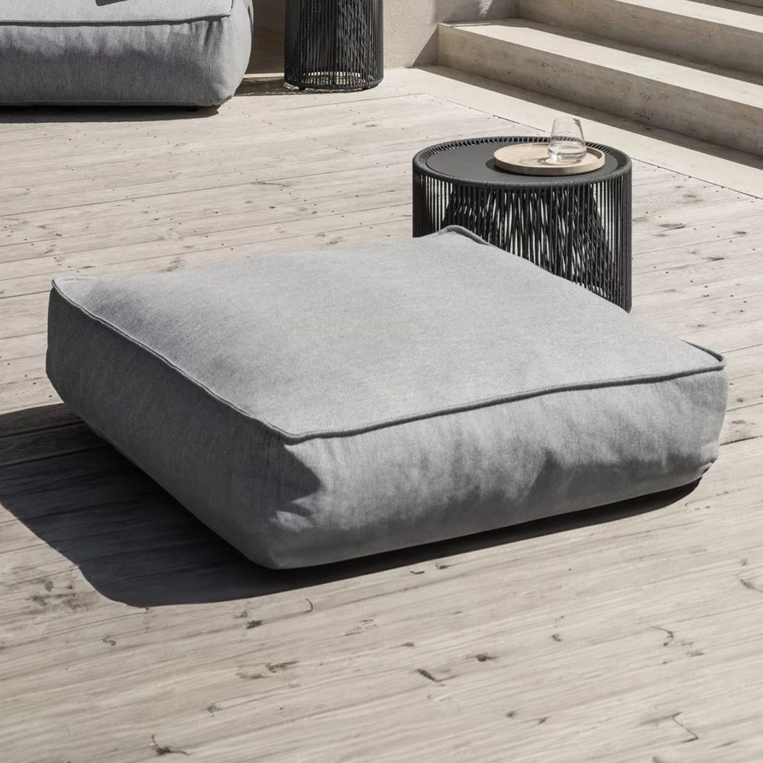 Midtmodul lounge Grow 95x95 cm kunstfiber Cloud forfra