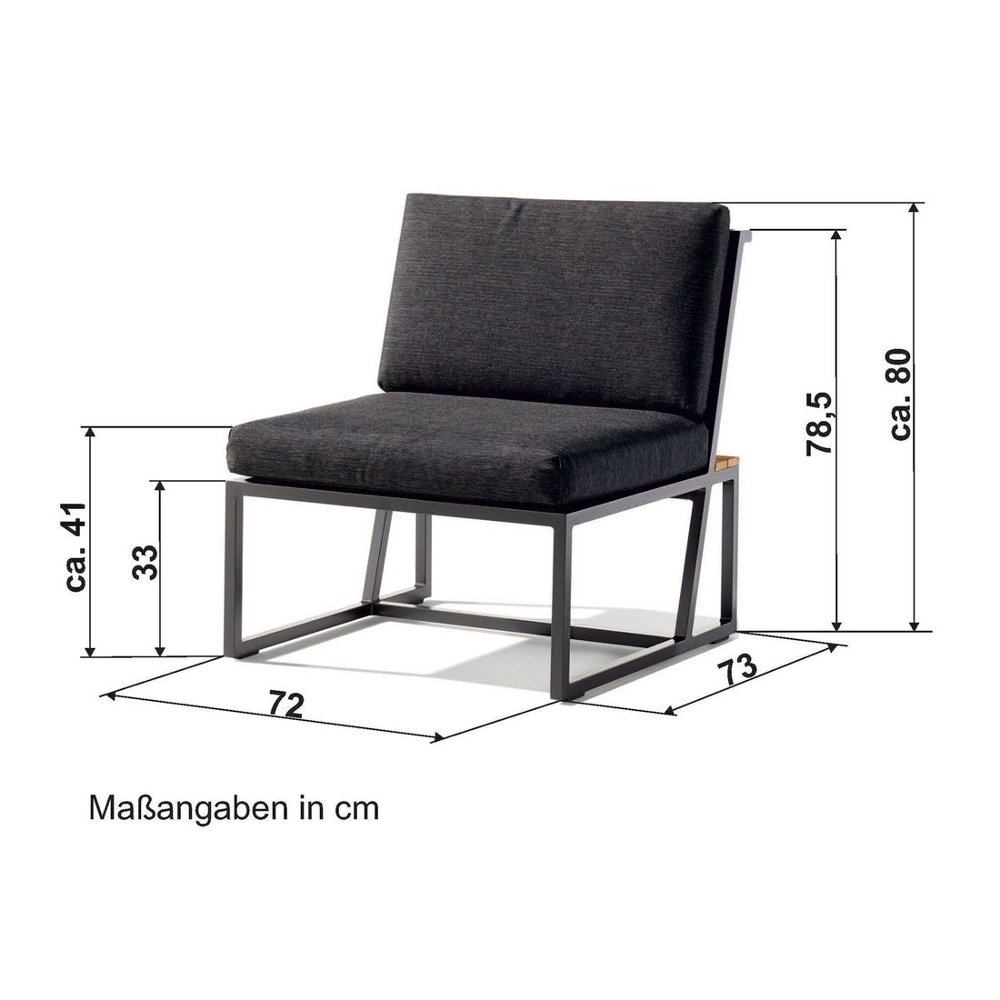 Detalj av stoff på Midtmodul lounge Havanna aluminium 72x73 cm - Sieger