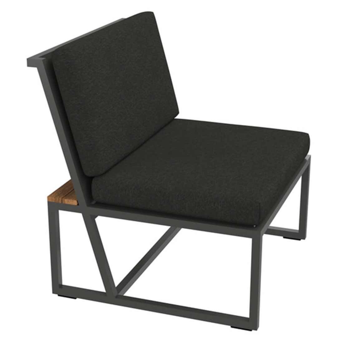 Nærbilde av aluminiumramme på Midtmodul lounge Havanna aluminium 72x73 cm - Sieger