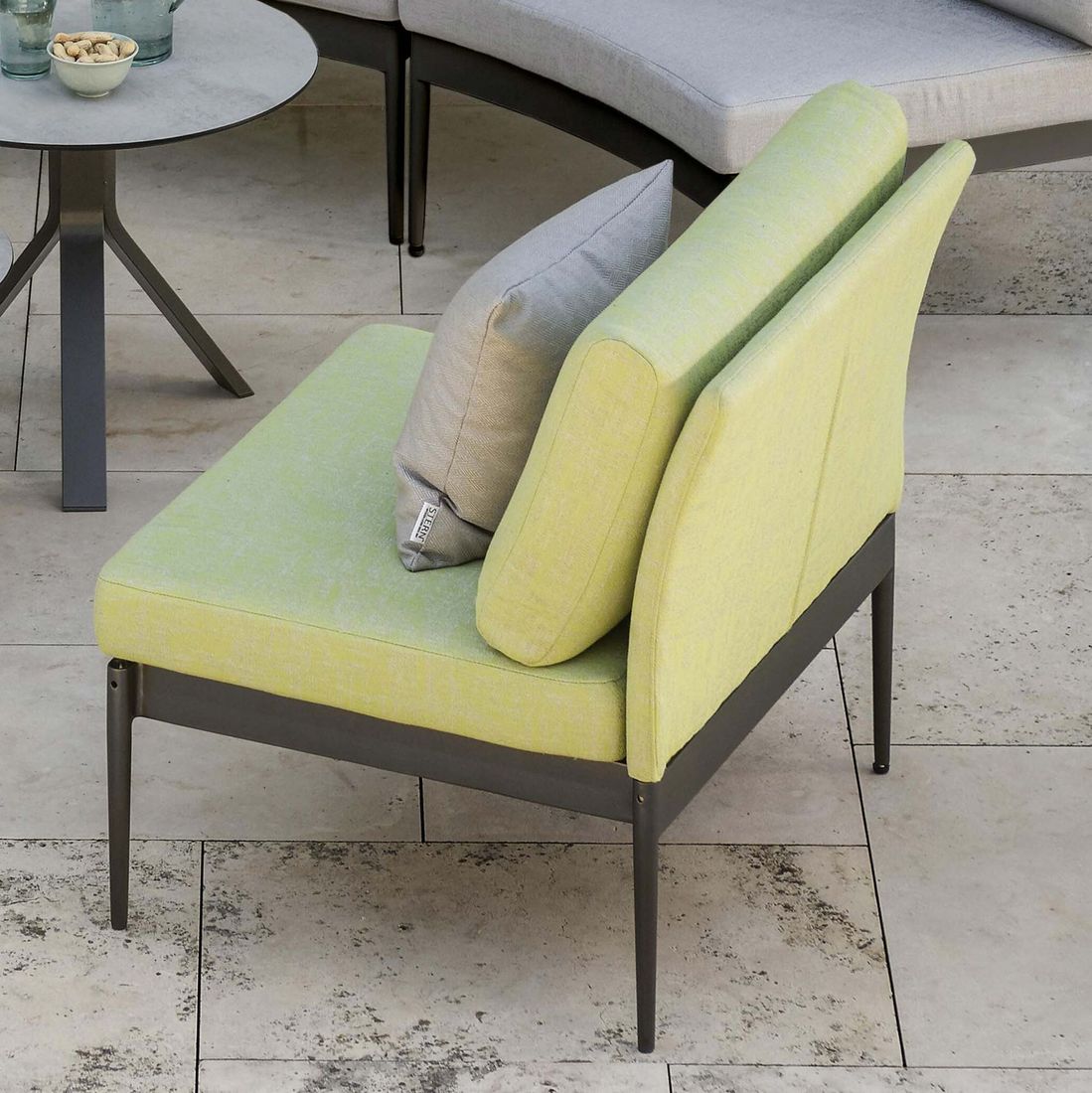 Midtmodul lounge Ildigo aluminium/utestoff 80x80 cm Stern forfra