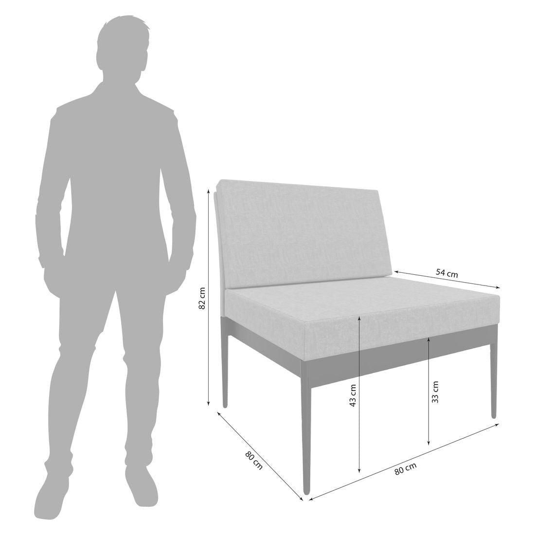 Detalj av stoff på Midtmodul lounge Ildigo aluminium/utestoff 80x80 cm Stern