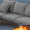 Midtmodul lounge Level 2 aluminium/Sunbrella bakside detalj