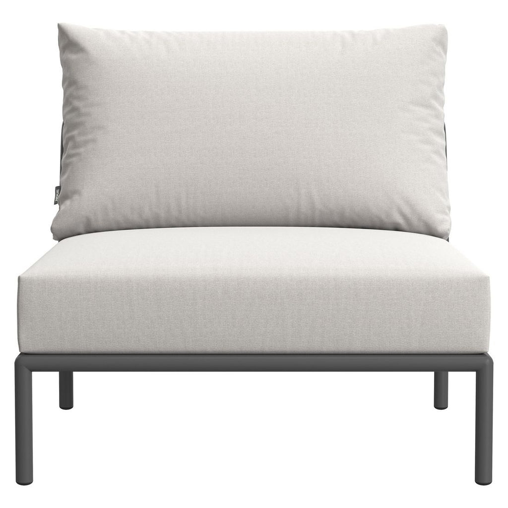 Midtmodul lounge Level 2 aluminium/Sunbrella sideprofil