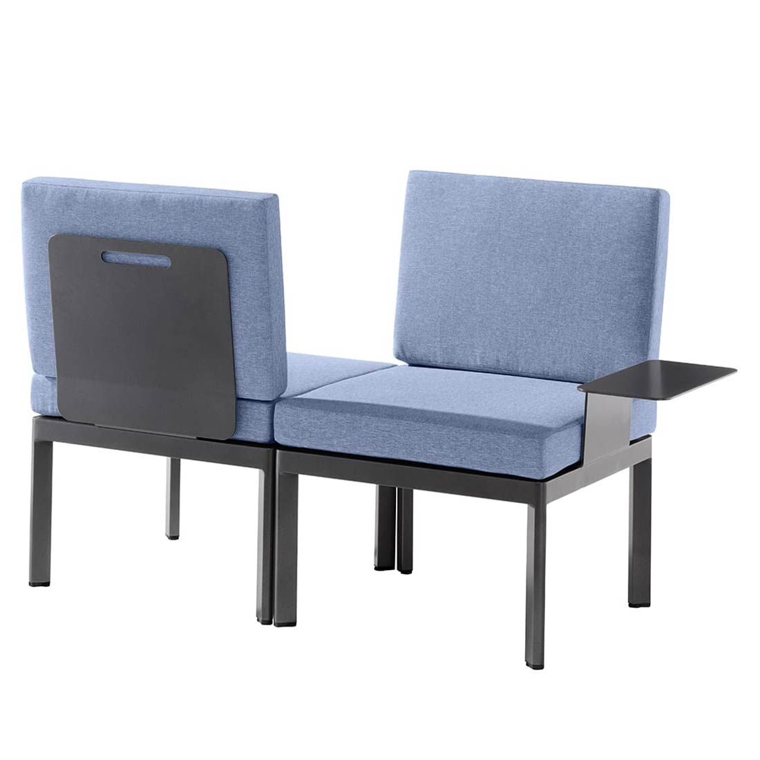 Midtmodul lounge Lugo aluminium 60x60 cm i moderne hagemiljø