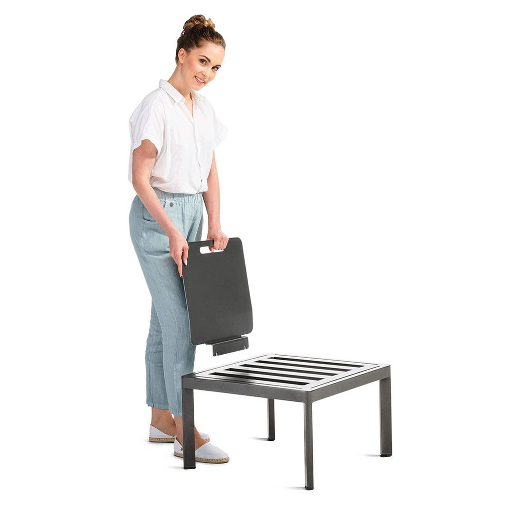 Montert Midtmodul lounge Lugo aluminium 60x60 cm i hage