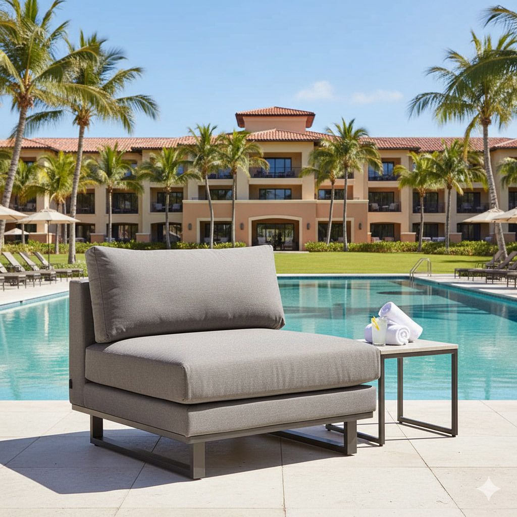 Midtmodul lounge Miami aluminium Sunbrella 90 cm forfra