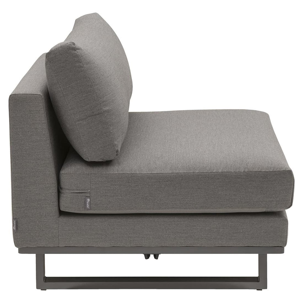 Montert Midtmodul lounge Miami aluminium Sunbrella 90 cm på terrasse