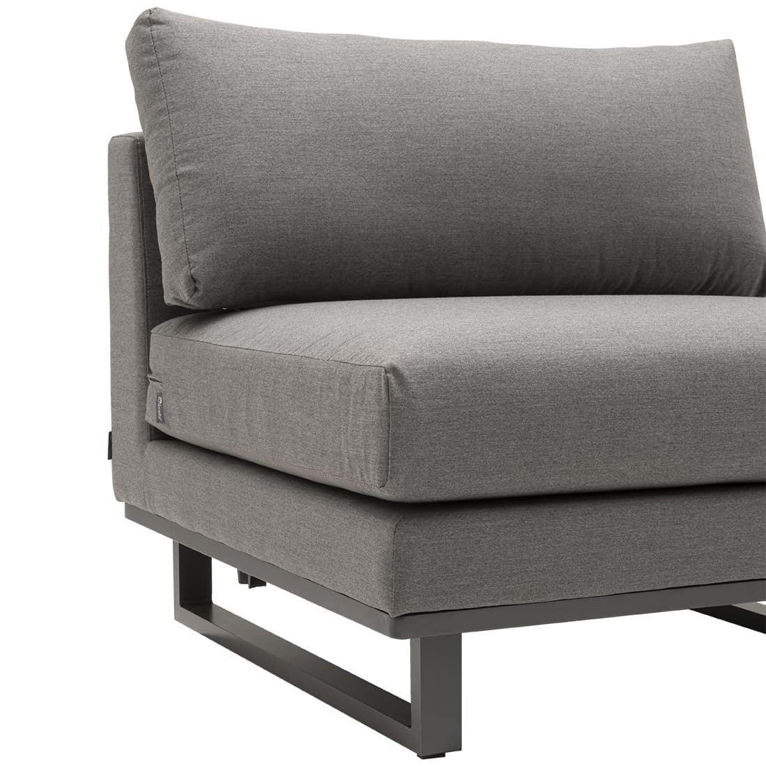 Sideprofil av Midtmodul lounge Miami aluminium Sunbrella 90 cm