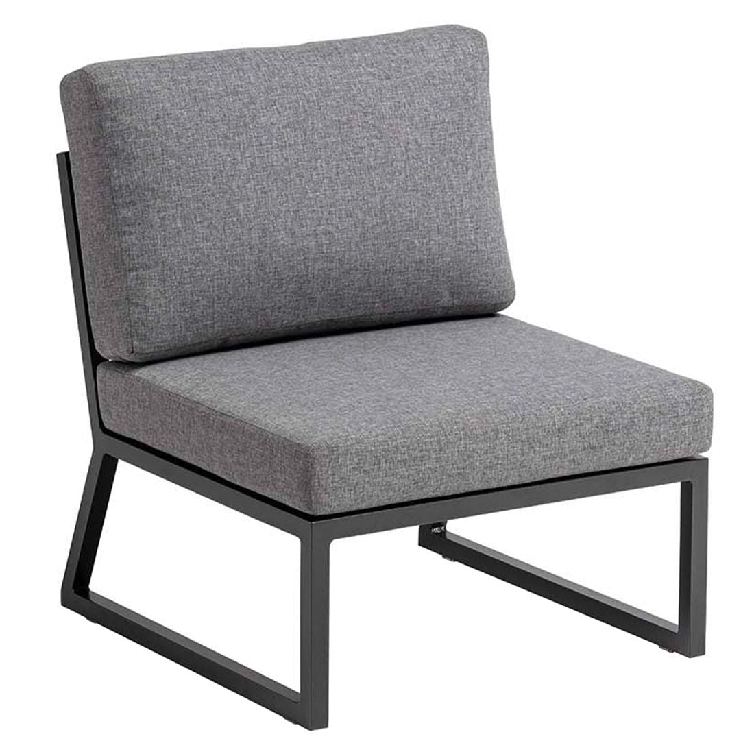 Detalj av Olefin stoff på Midtmodul lounge Ocean Skid aluminium/olefin 68 cm