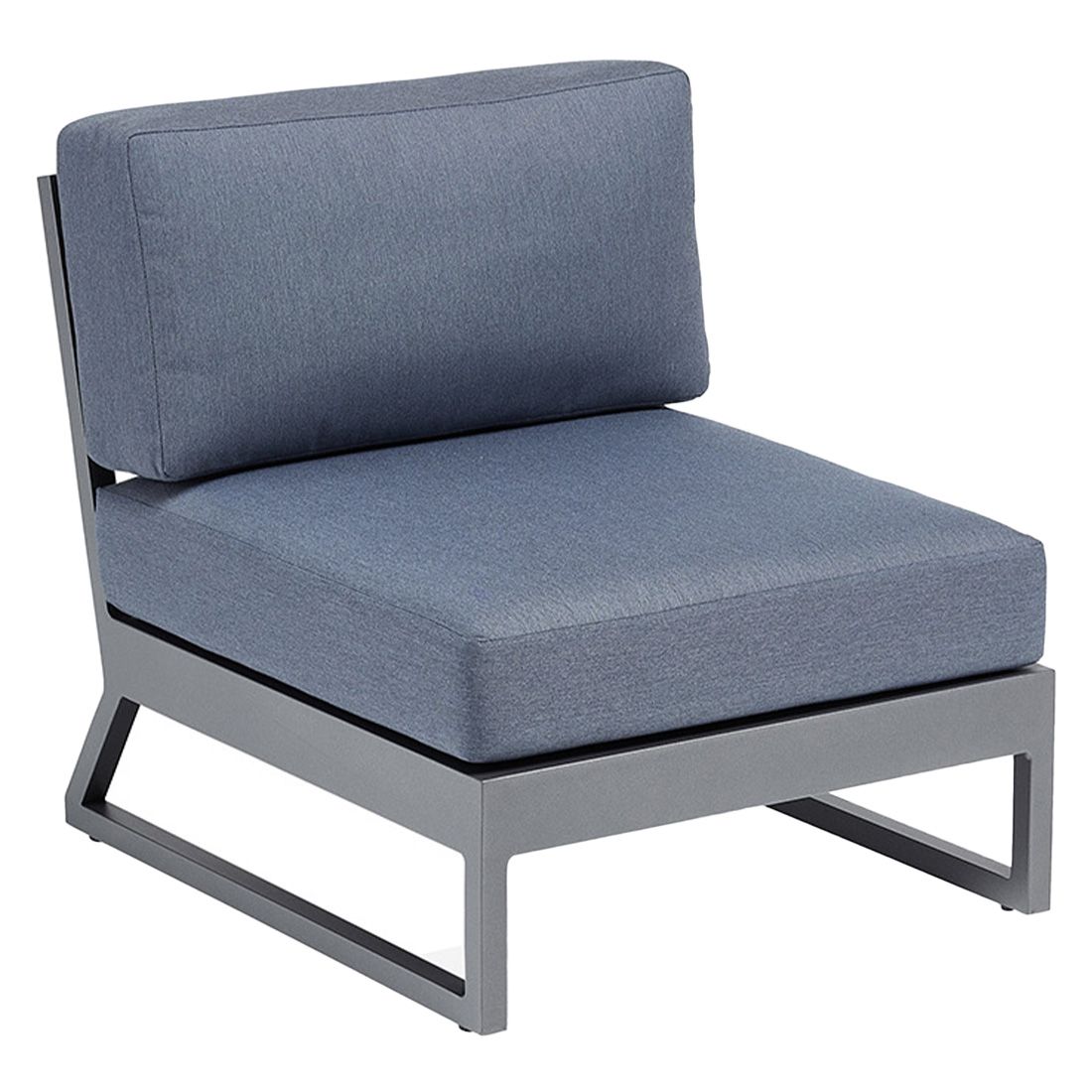 Midtmodul lounge Ocean Skid Platform aluminium sett forfra