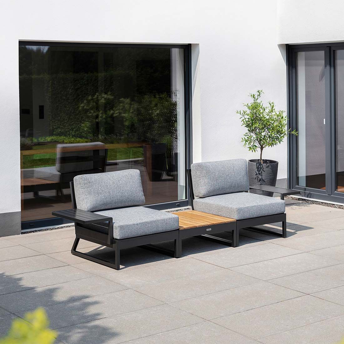 Midtmodul lounge Ocean Skid Platform aluminium/olefin - Kettler montert i hage