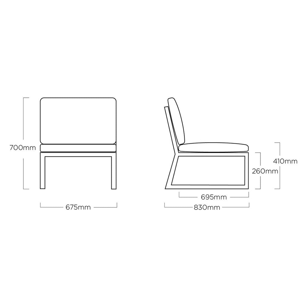 Midtmodul lounge Ocean Skid Platform aluminium/olefin - Kettler i antrasitt farge