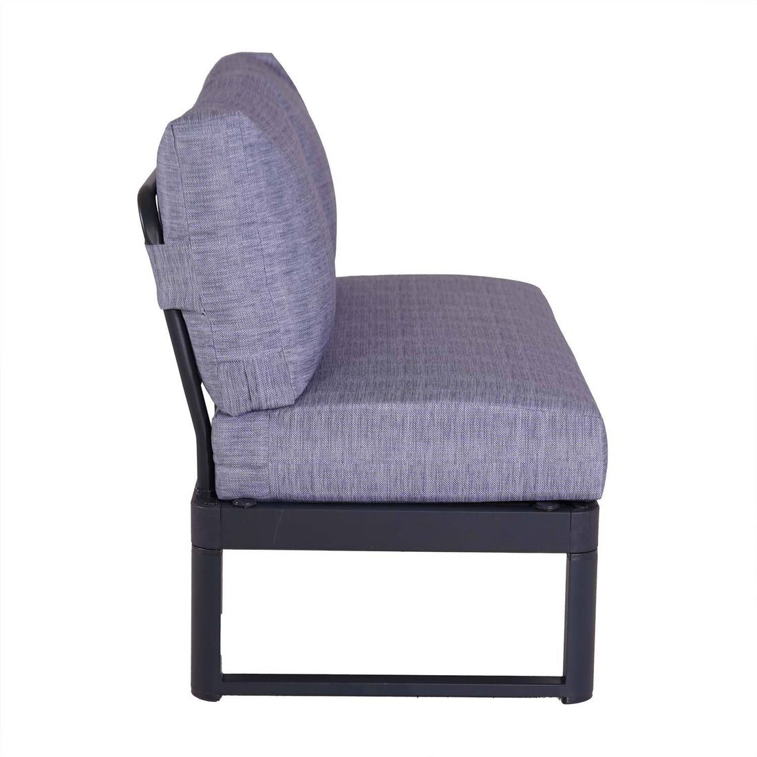 Midtmodul lounge Pandora aluminium 118 cm montert på terrasse