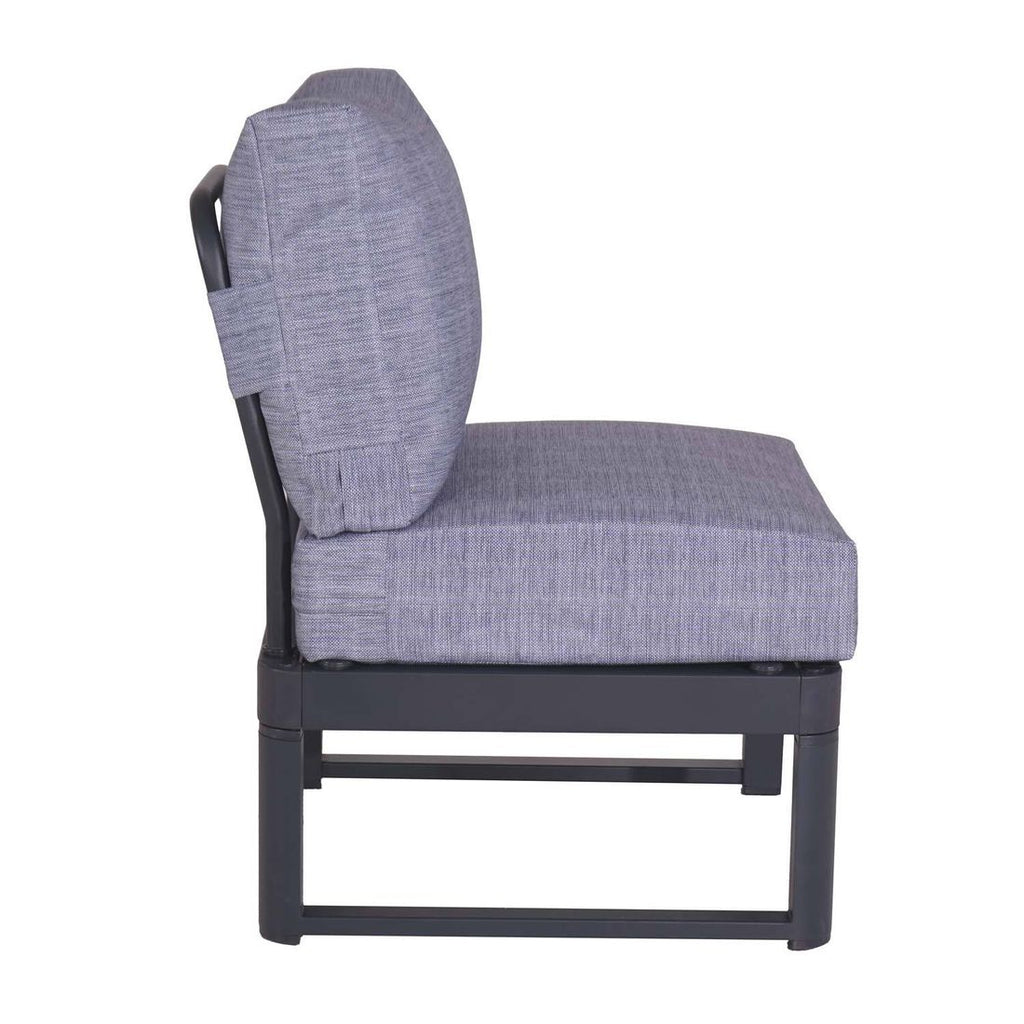 Midtmodul lounge Pandora aluminium 58 cm - OUTLIV montert på terrasse