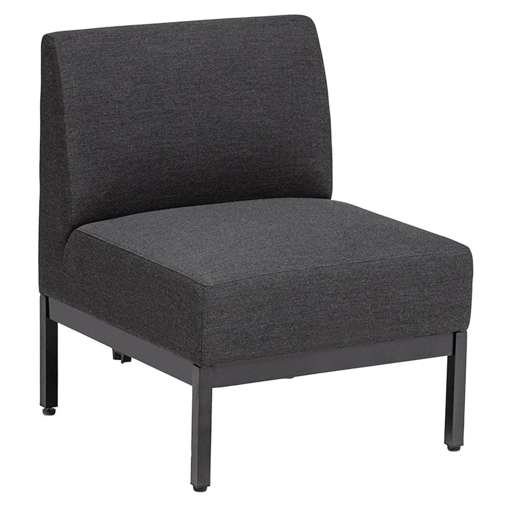 Midtmodul lounge Pure aluminium Sunbrella sett forfra