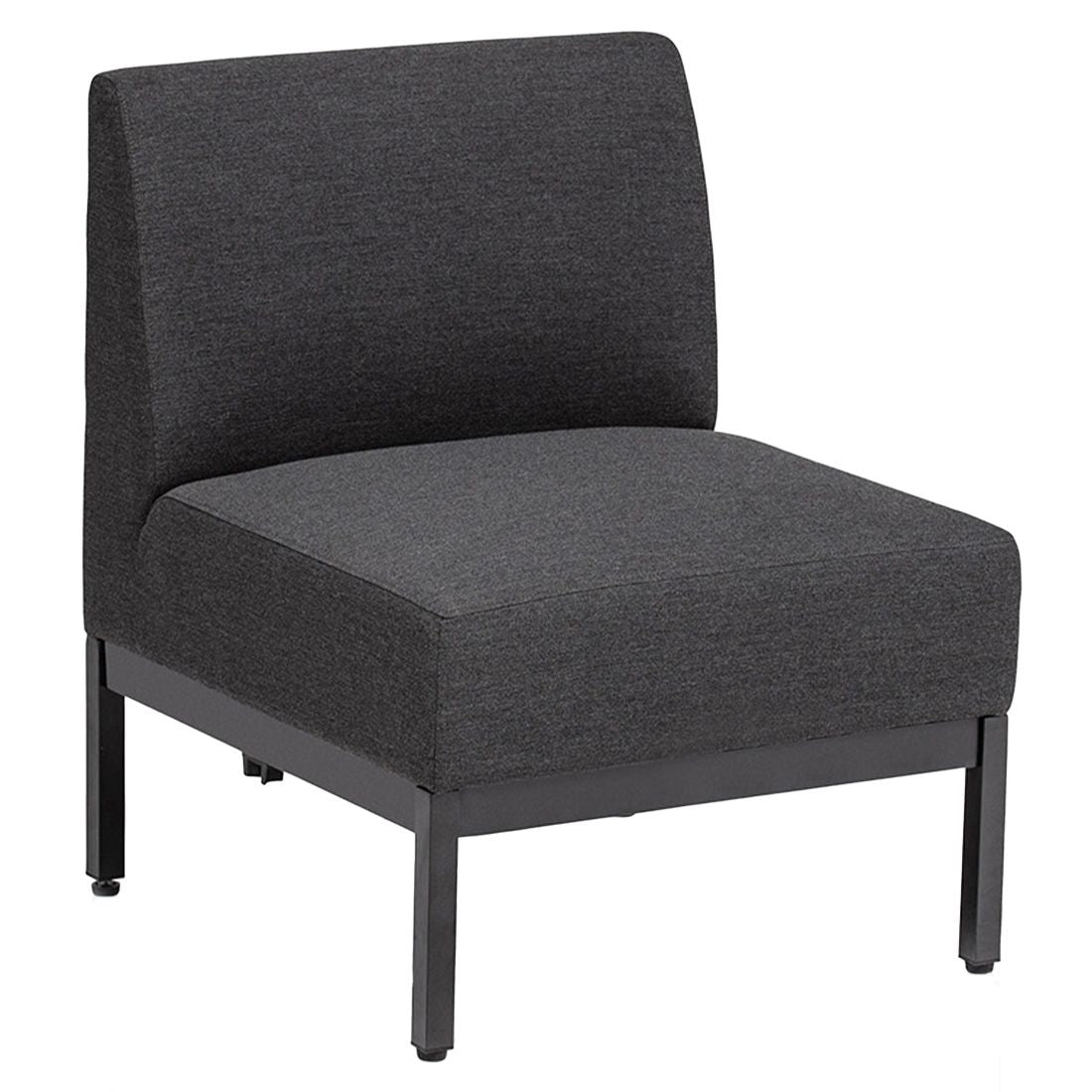 Midtmodul lounge Pure aluminium Sunbrella sett forfra