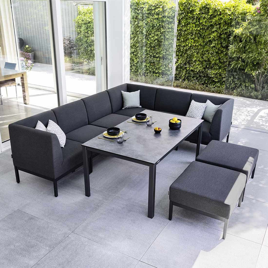 Midtmodul lounge Pure aluminium Sunbrella bakside