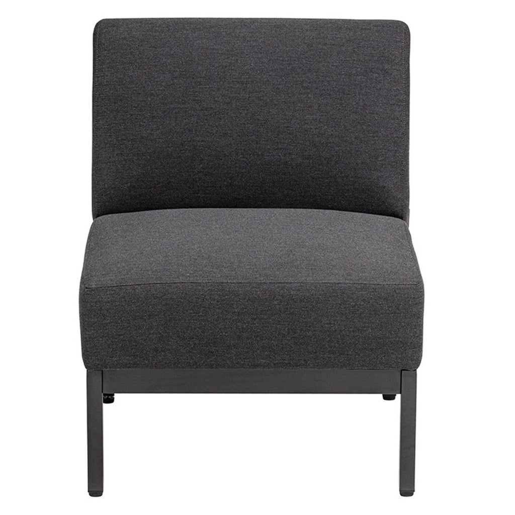 Midtmodul lounge Pure aluminium Sunbrella detalj av stoff