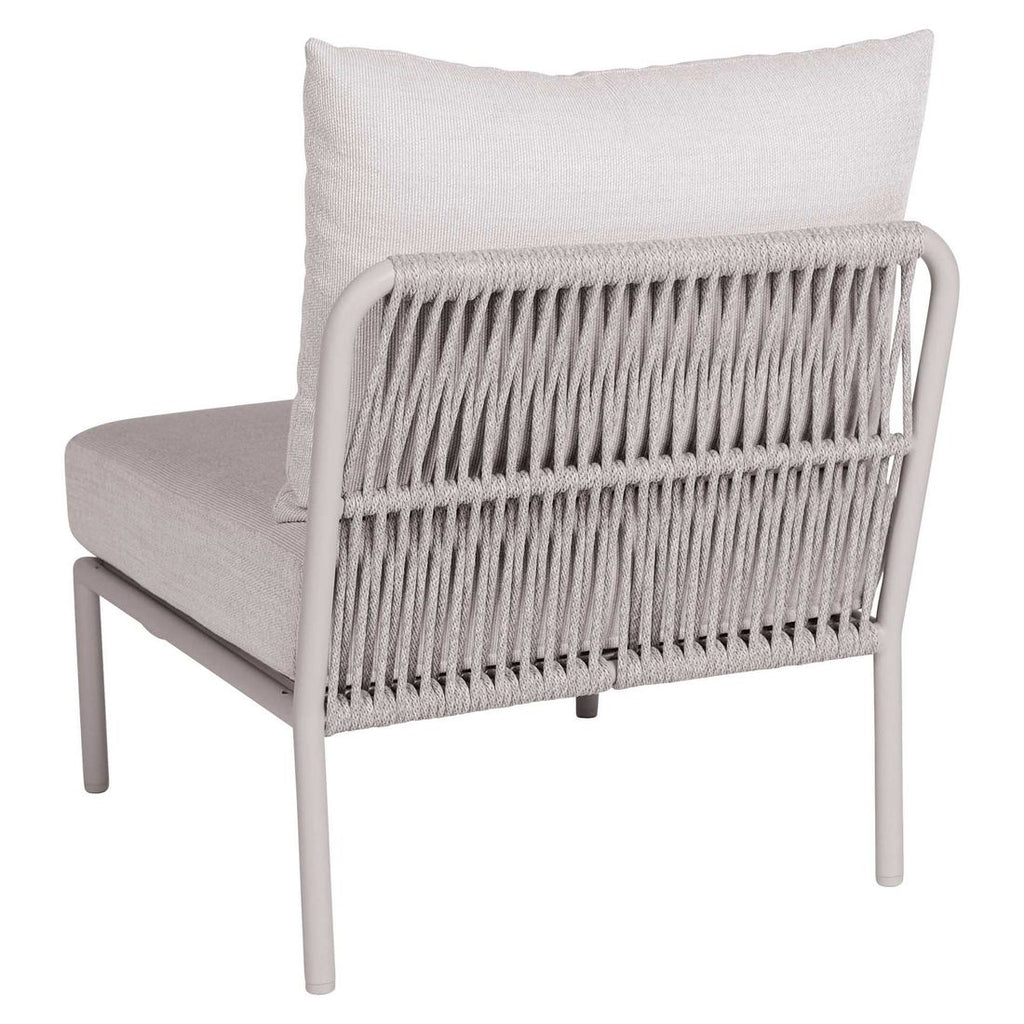 Midtmodul lounge Romy aluminium tau 64x75 cm montert i hage