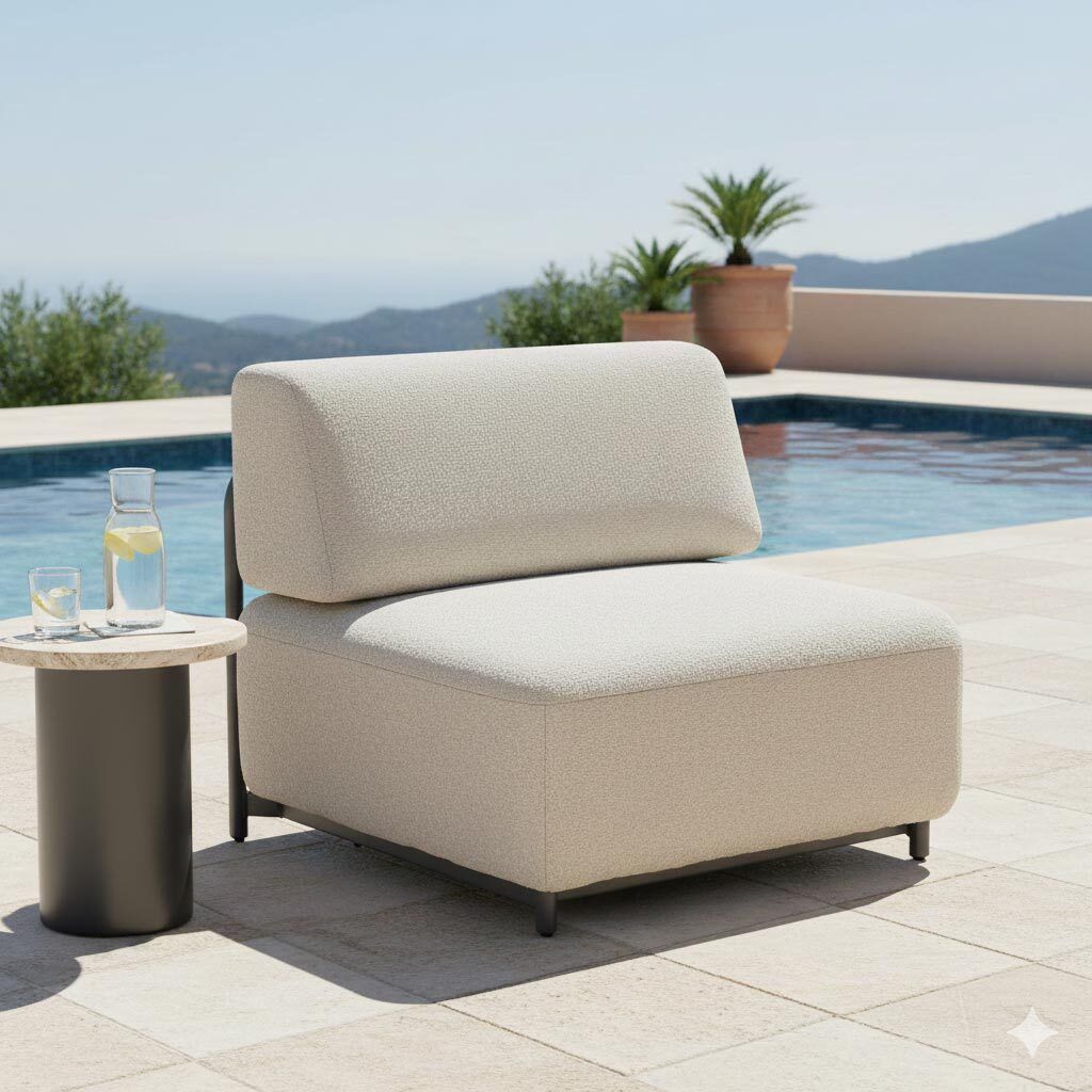 Midtmodul lounge Tribe aluminium polyester 88 cm forfra