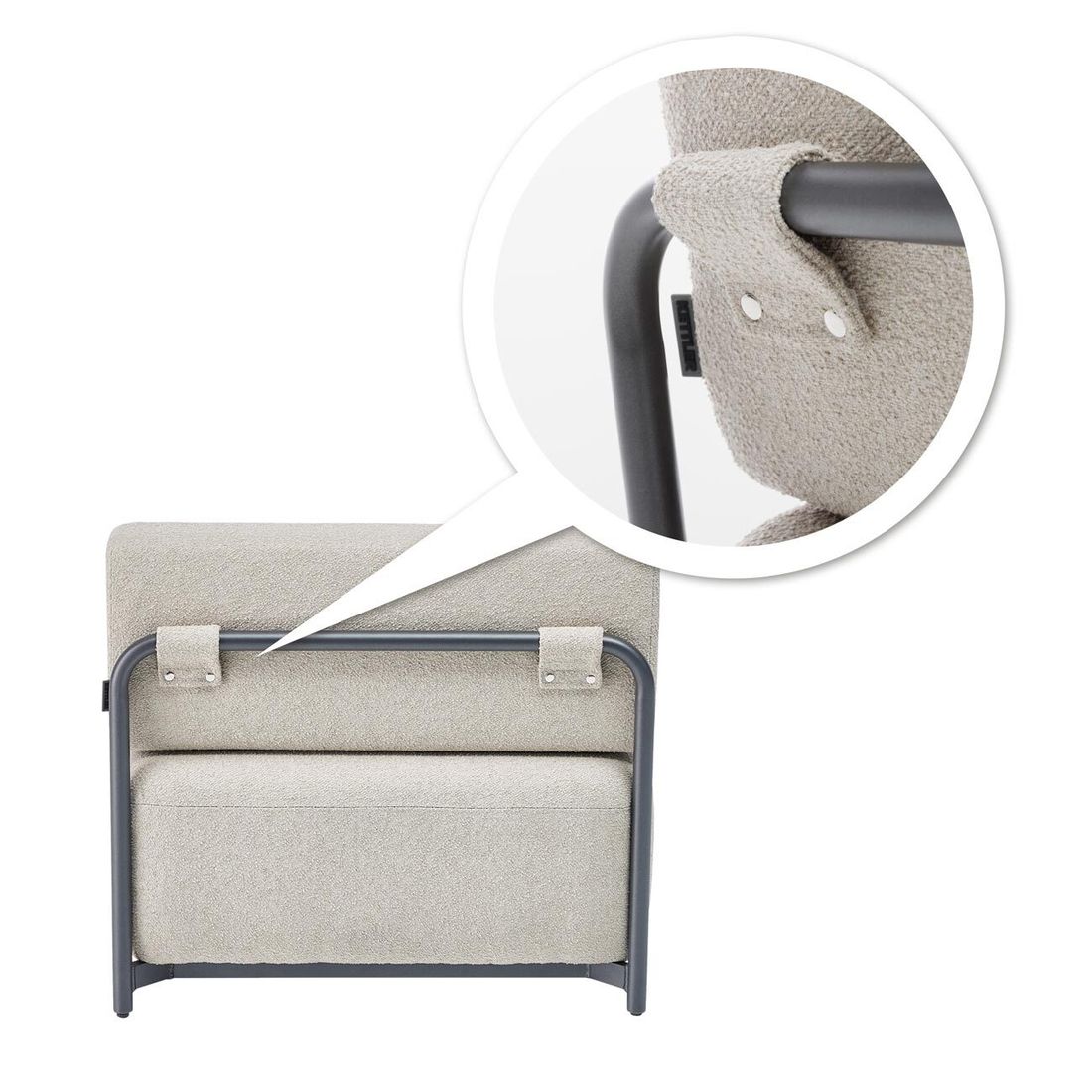 Montert Midtmodul lounge Tribe aluminium polyester 88 cm i hage