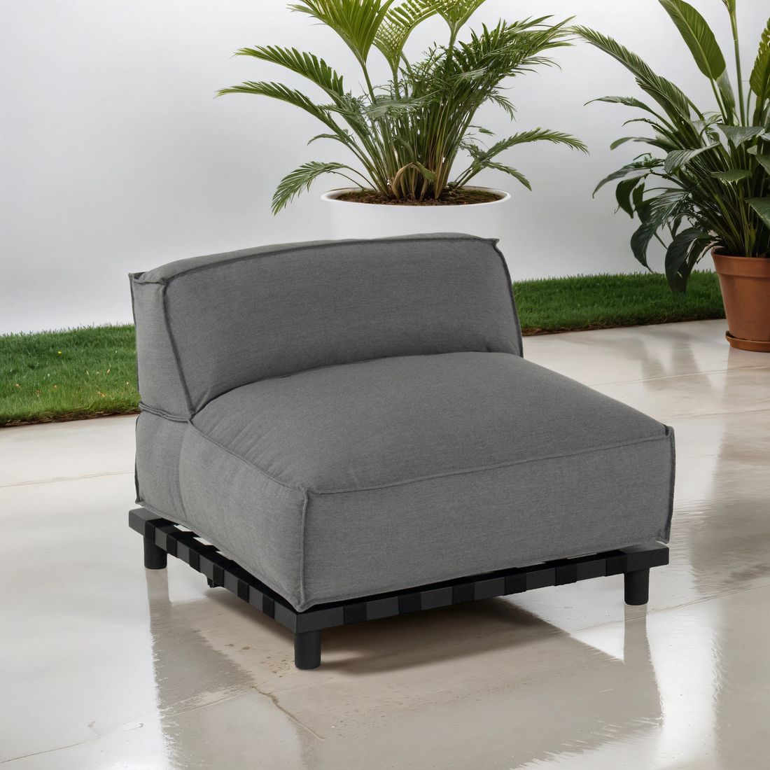 Midtmodul lounge Vlieland aluminium Sunbrella forfra