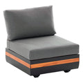 Midtmodul lounge Volano aluminium/teak 75x75 cm forside
