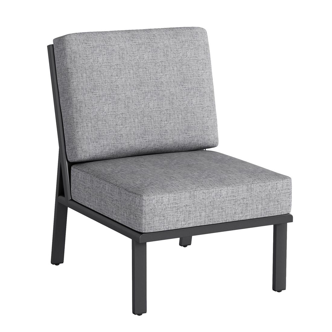 Midtmodul lounge Zenith aluminium/olefin 68x82 cm forfra