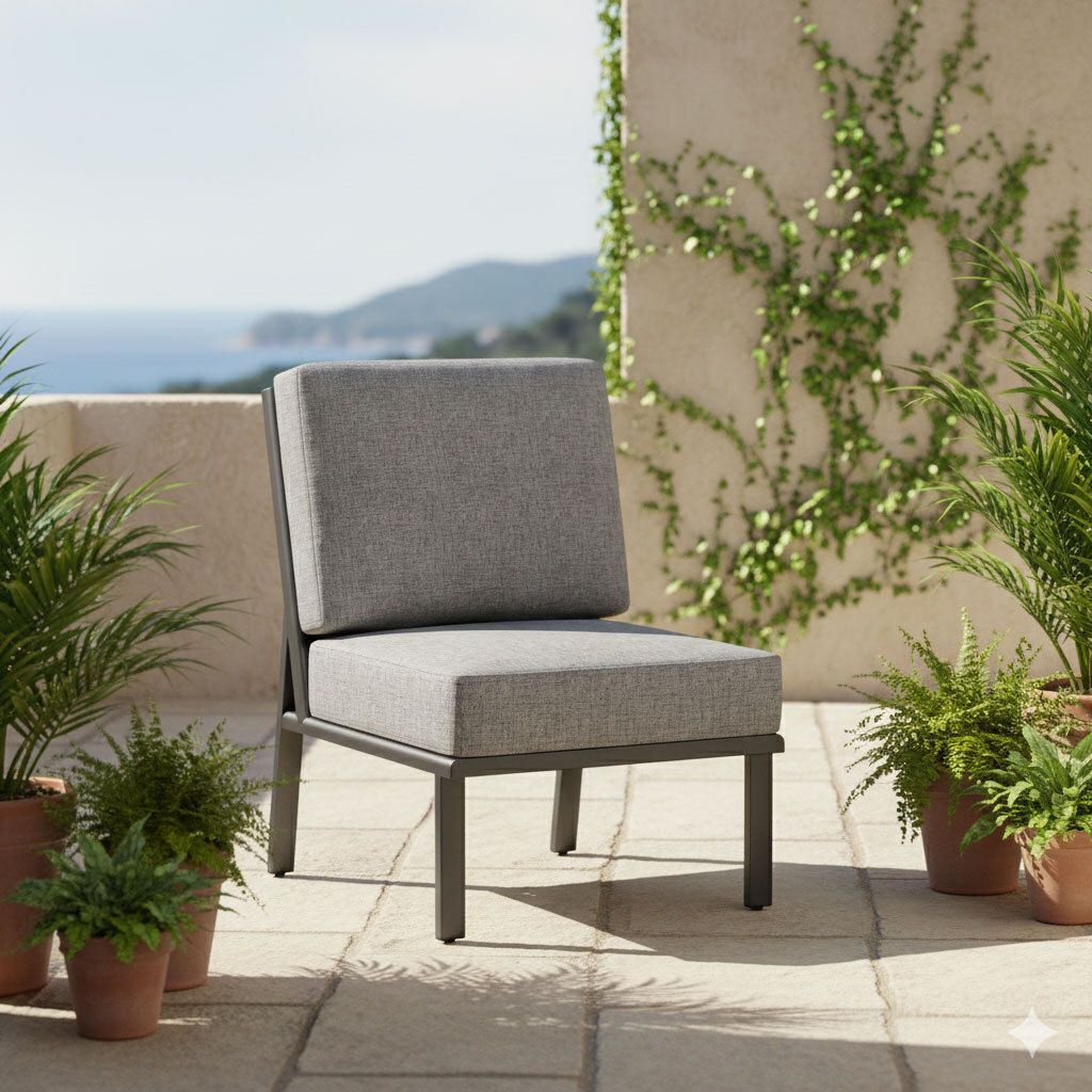Midtmodul lounge Zenith aluminium/olefin 68x82 cm bakside