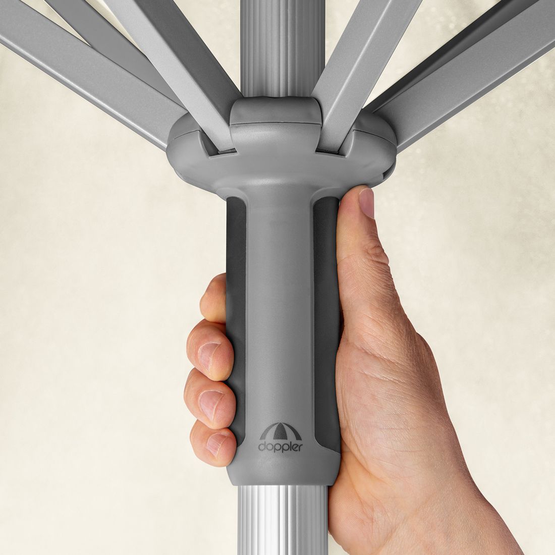Midtstolpe-parasoll ACT NEO Push Up Ø310 cm natur - Doppler