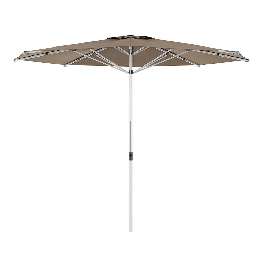 Midtstolpe-parasoll Alu-Expert Ø400 cm greige front