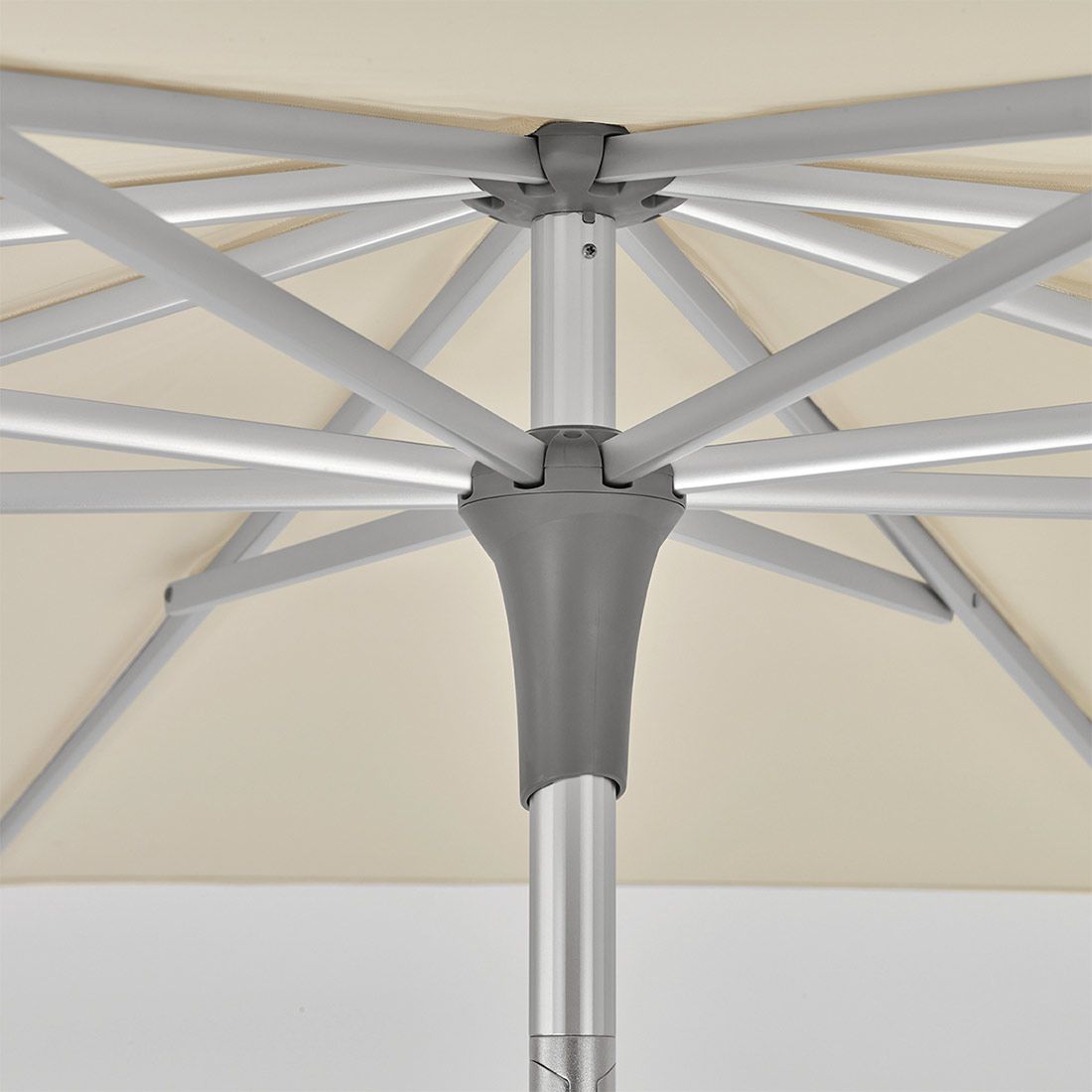 Midtstolpe-parasoll Alu Smart Ø200cm aluminium detalj av mast