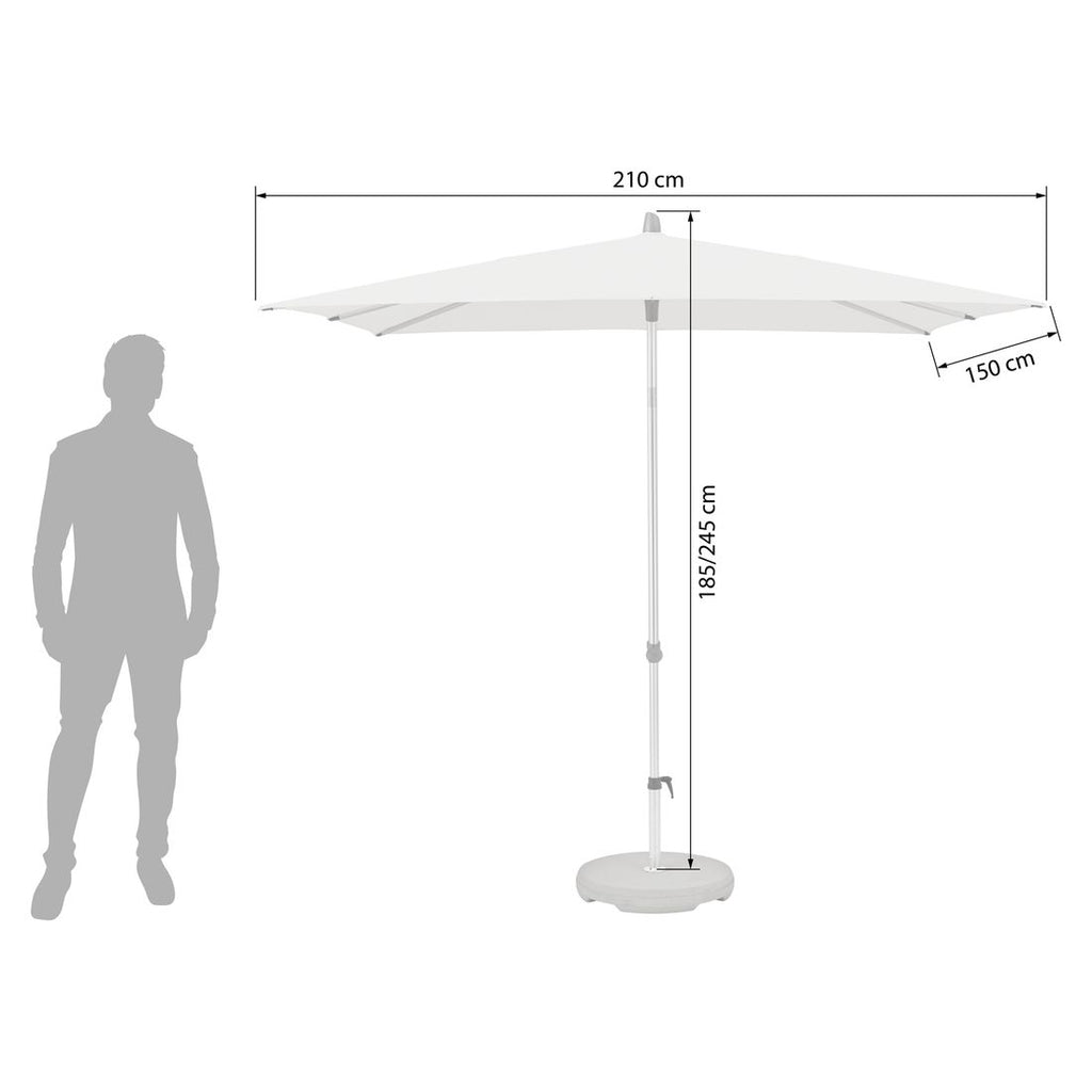 Detalj av Midtstolpe-parasoll Alu Smart 210x150 cm aluminium
