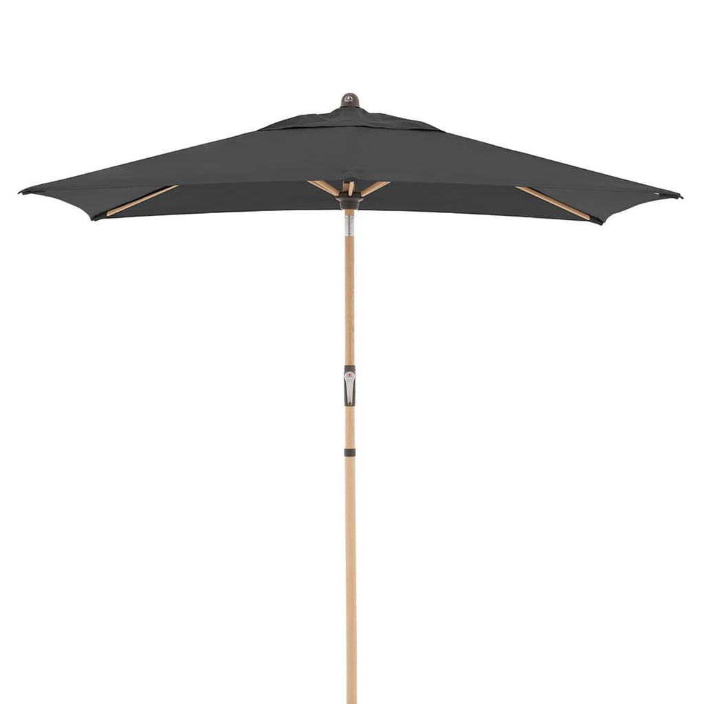 Midtstolpe-parasoll Alu-Wood Ultra 210x140 cm antrasitt forfra