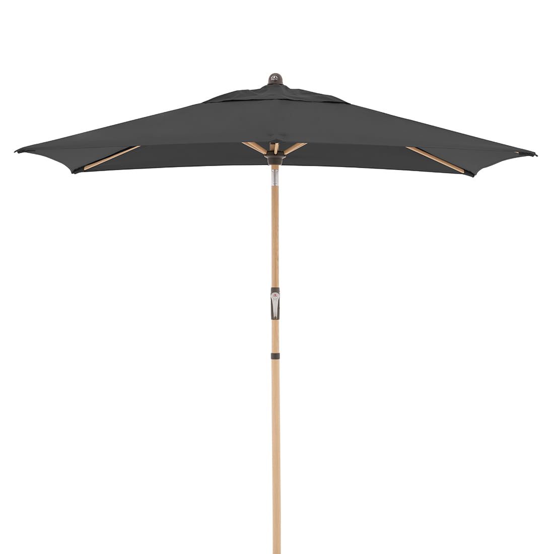 Midtstolpe-parasoll Alu-Wood Ultra 210x140 cm antrasitt forfra