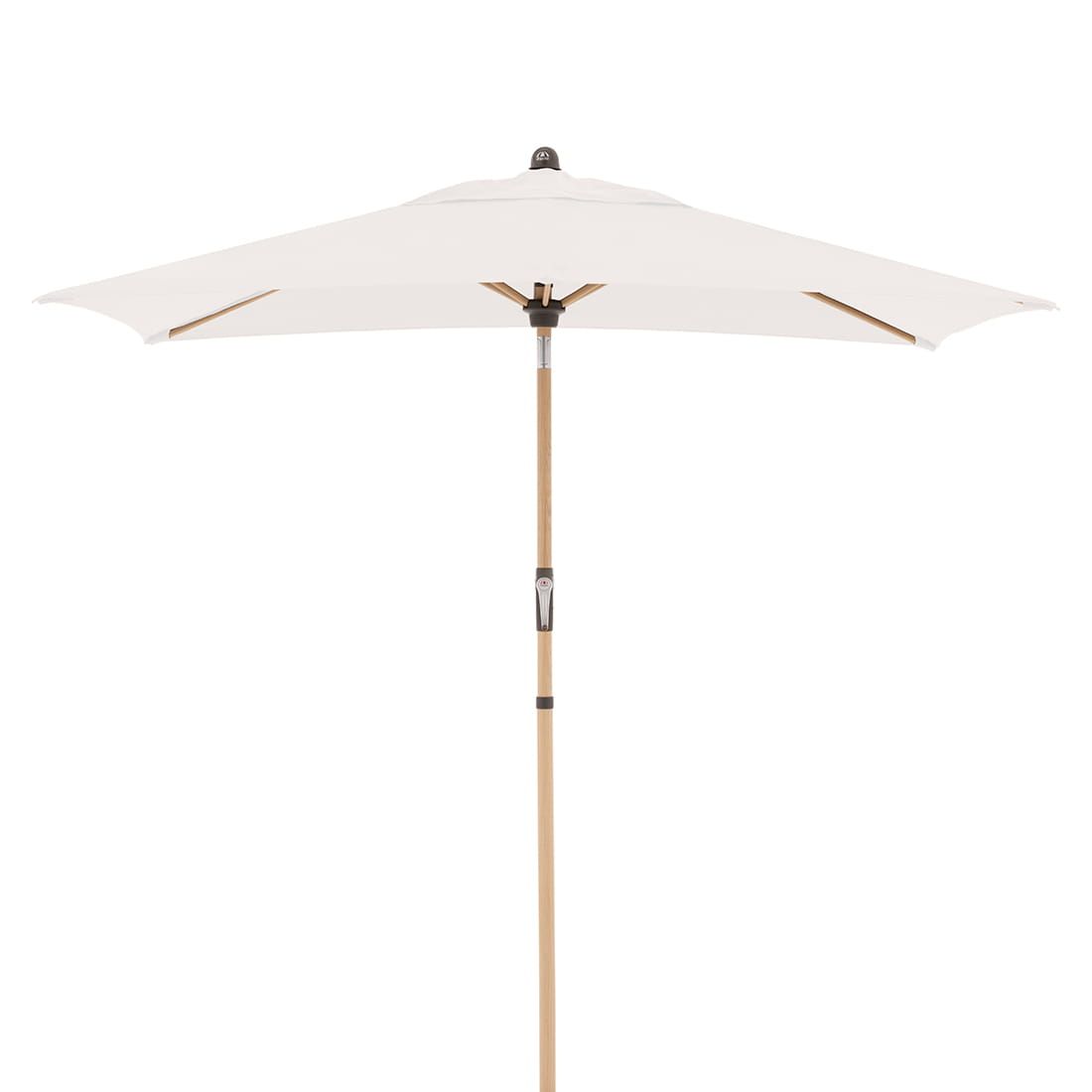 Midtstolpe-parasoll Alu-Wood Ultra 210x140 cm med sveiv forfra