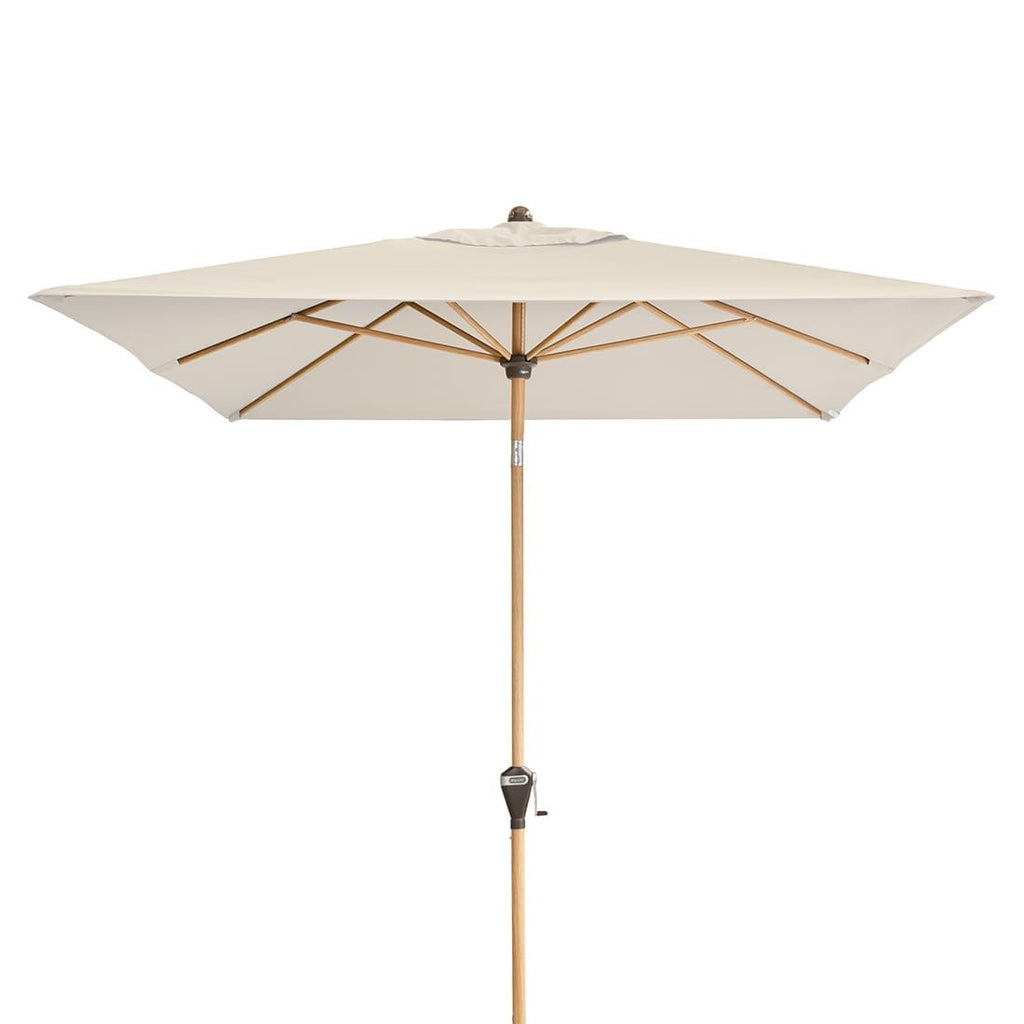 Midtstolpe-parasoll Alu-Wood Ultra 300x200cm aluminium forfra