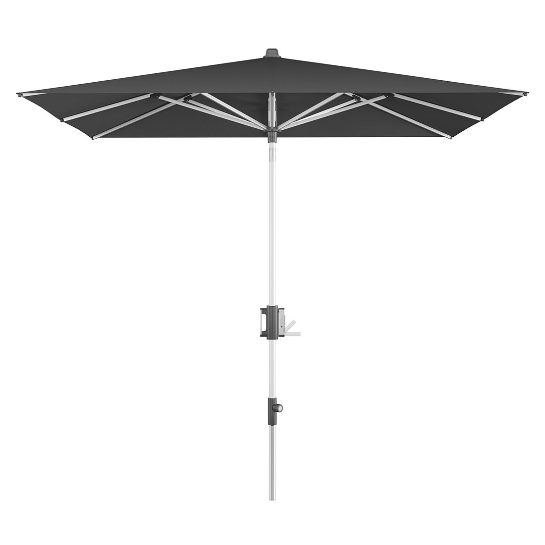 Midtstolpe-parasoll Apoll 240x240cm antrasitt forfra