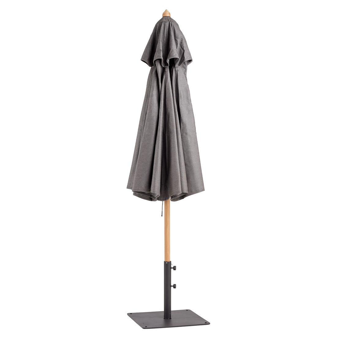 Nærbilde av parasollstang i teak på Midtstolpe-parasoll Aton Ø300cm inkl. parasollfot