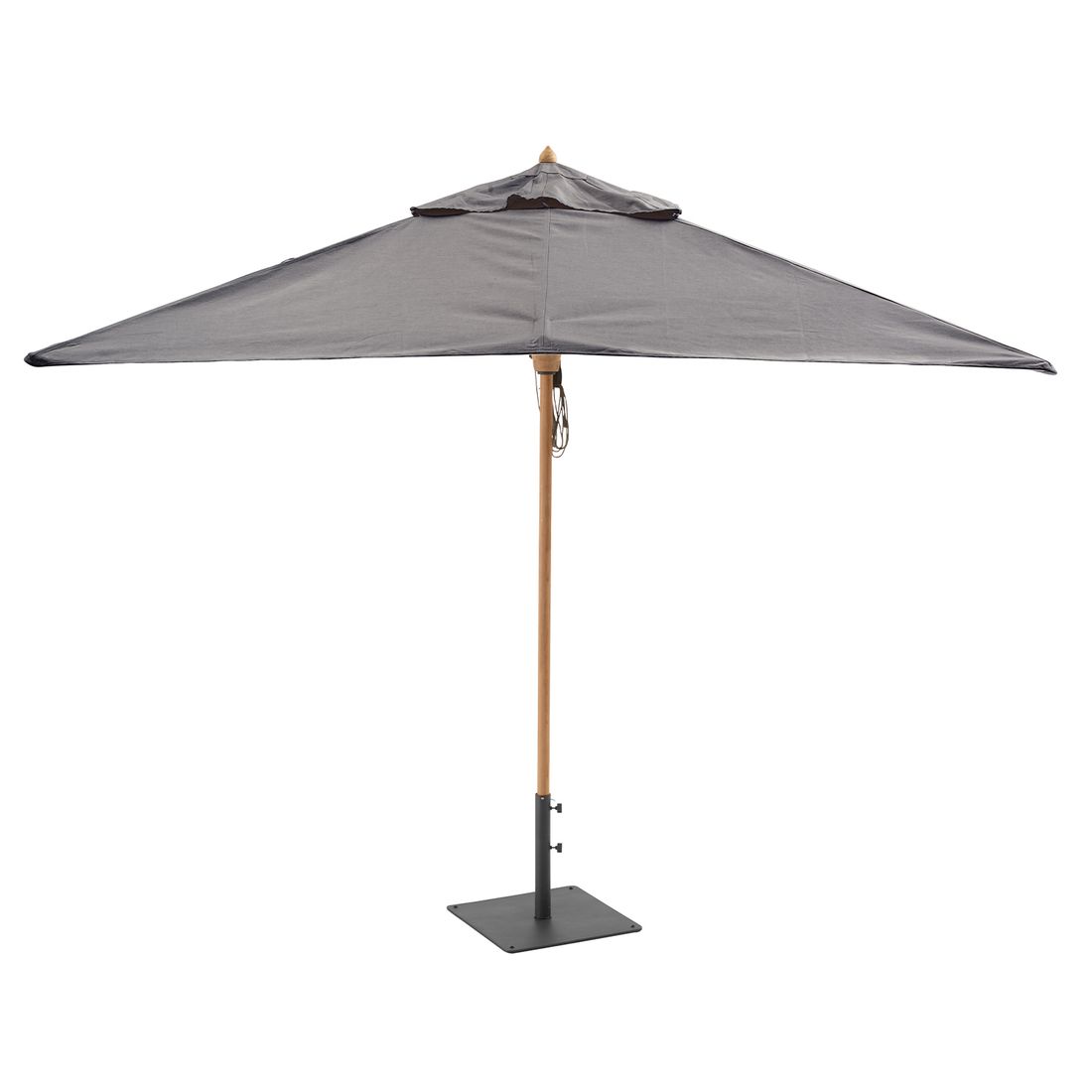 Midtstolpe-parasoll Aton 350x240 cm med fot forfra