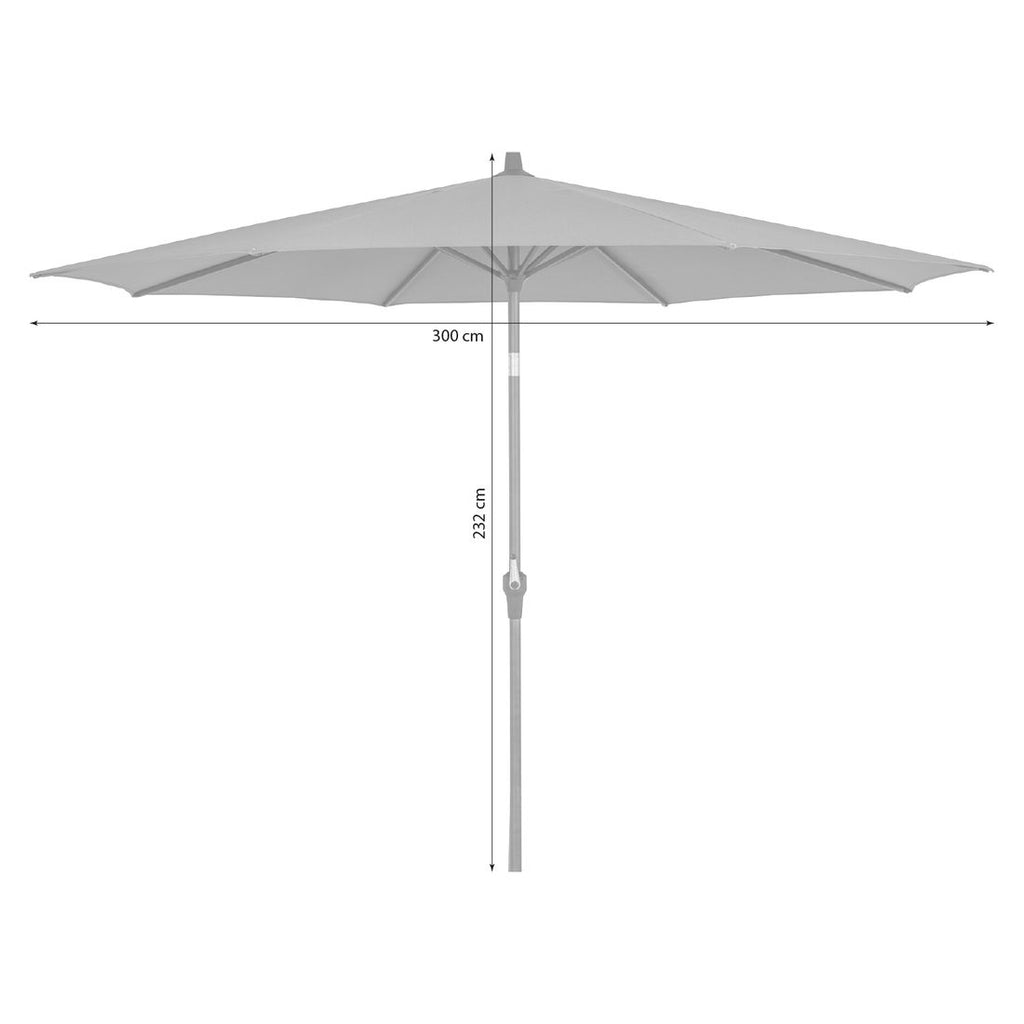 Detalj av stoff og ramme på Midtstolpe-parasoll Avio Ø300 cm antrasitt/oliven