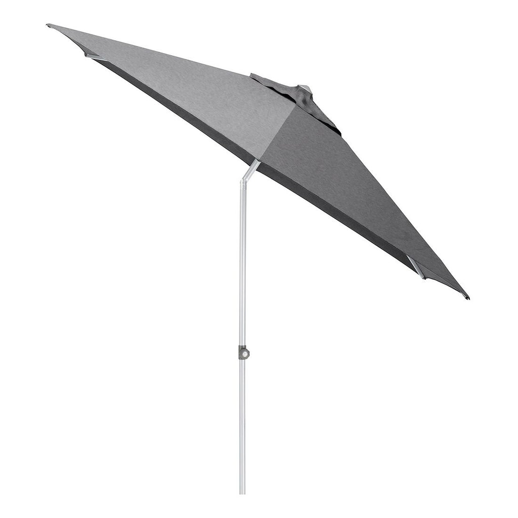Midtstolpe-parasoll Easy Push LX Ø300cm sølv/grå forfra
