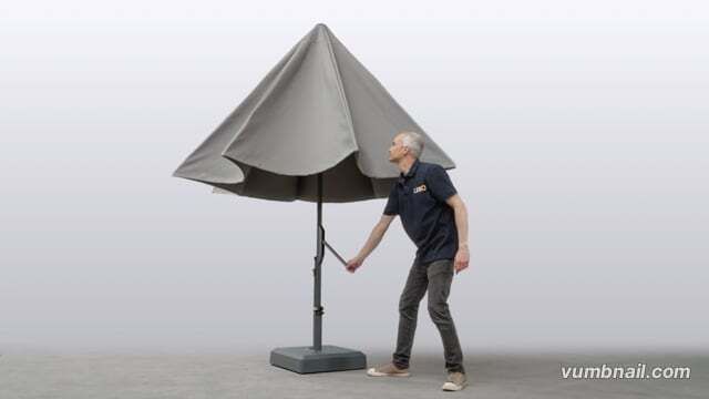 Midtstolpe-parasoll Föhr Ø300cm antrasitt/grå forfra